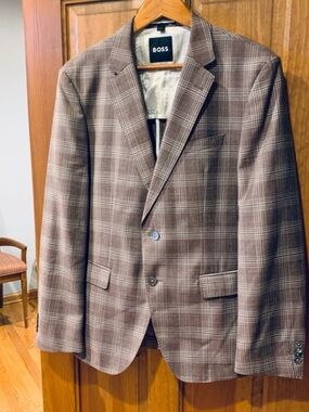 HUGO BOSS HUDSON Plaid Virgin Wool Sport Coat